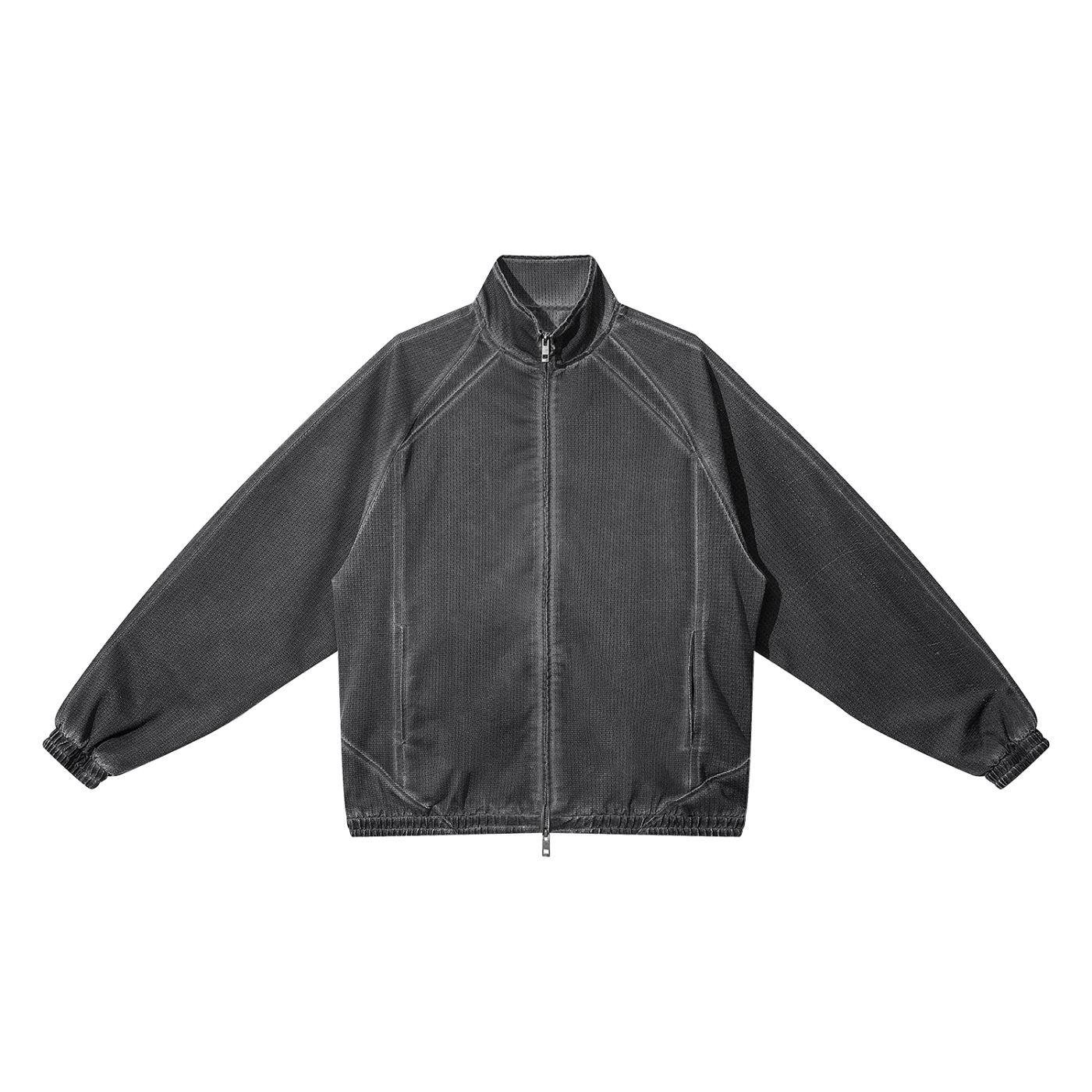 Unisex Vintage Wash Full Zip Mesh Jacket