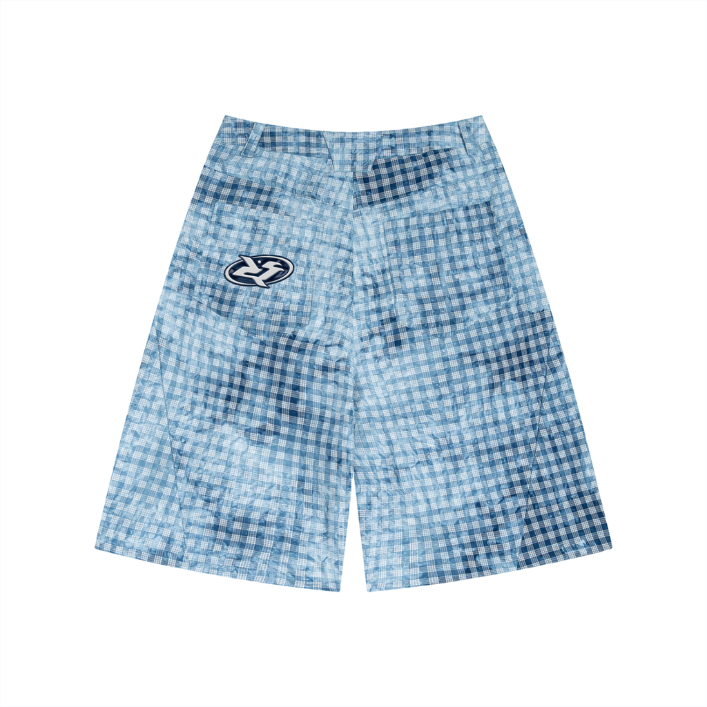 Unisex Vintage Wash Plaid Shorts