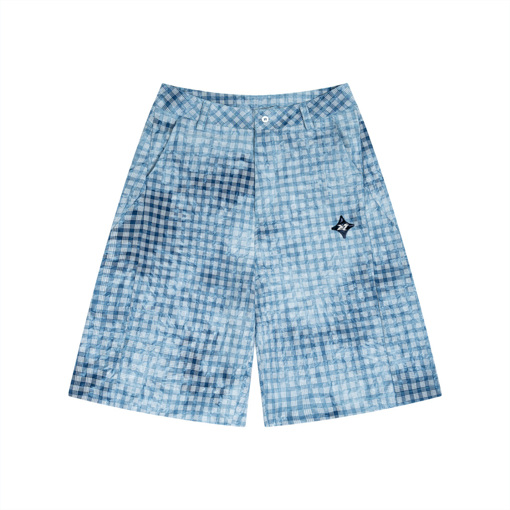 Unisex Vintage Wash Plaid Shorts